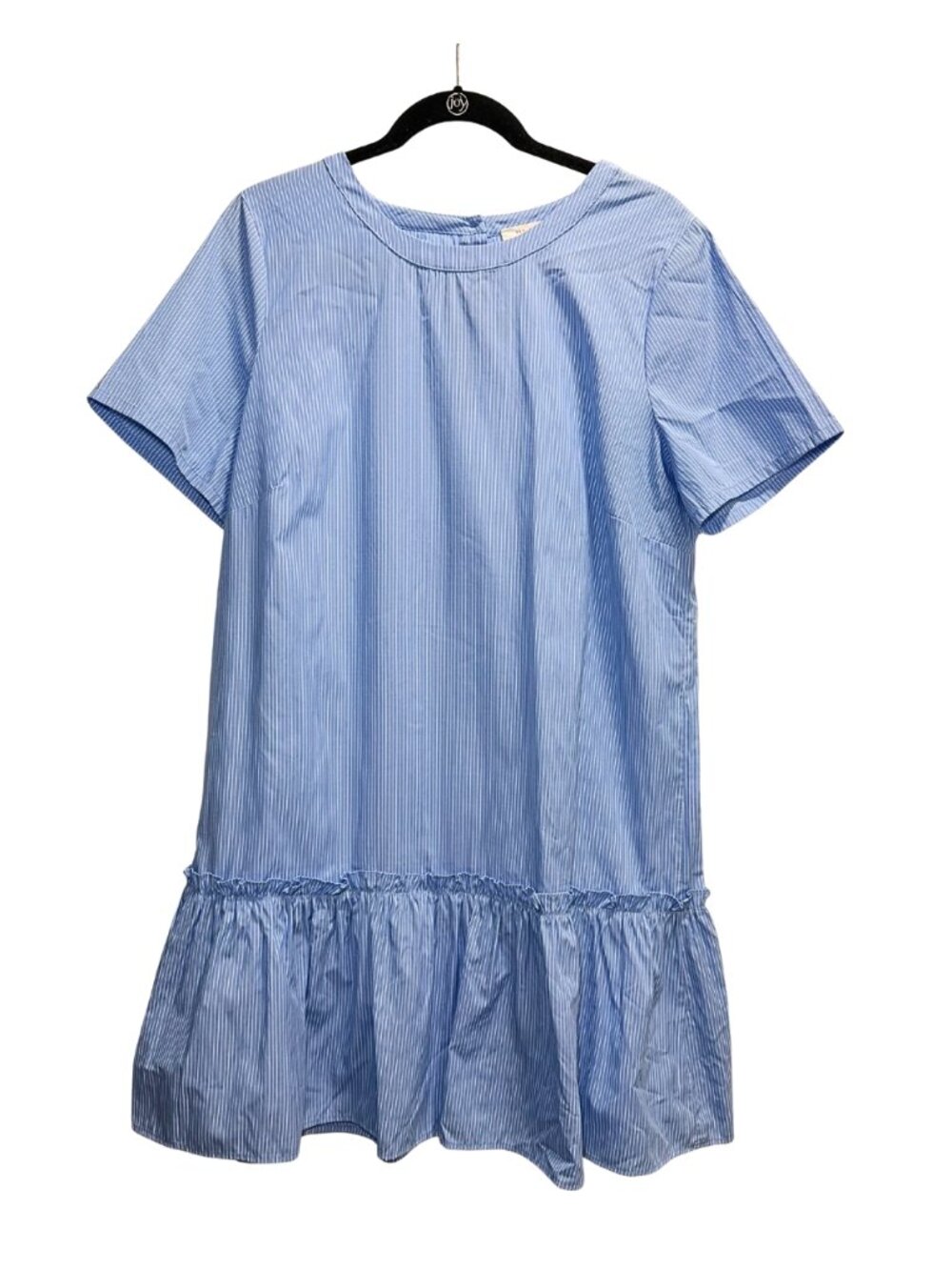 Pleione Blue White Striped Ruffle Hem Shift Dress XL
